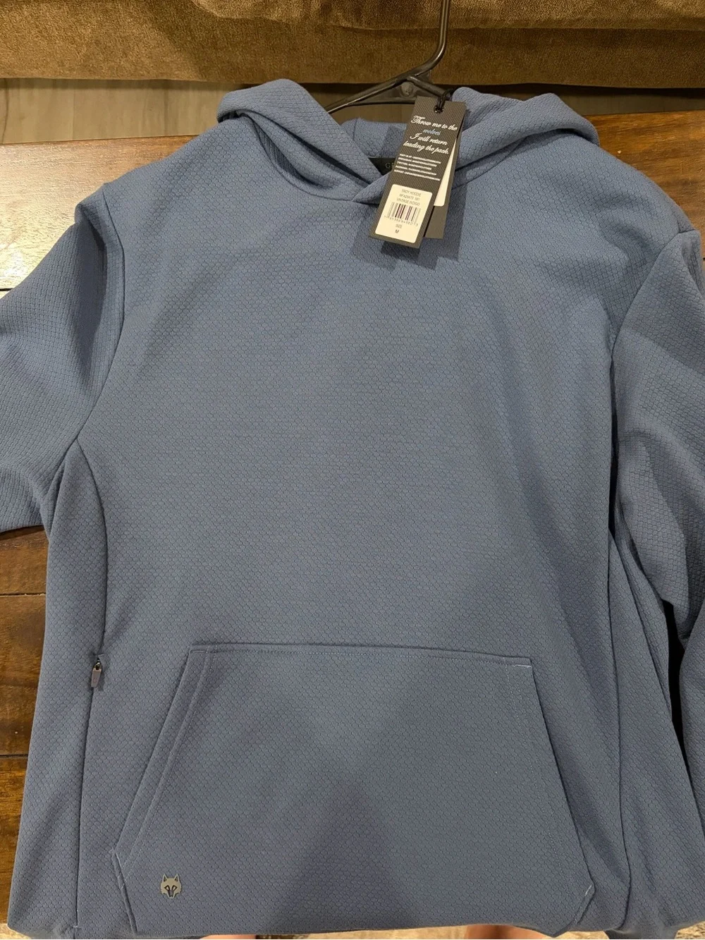 Greyson Slate Blue Hooded Performance Pullover Jacket
